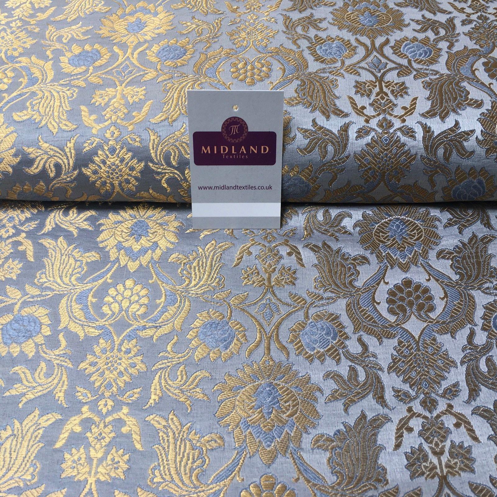 Indian Banarsi Gold Floral Faux Silk Brocade 43" Wide M245 Mtex - Image 74