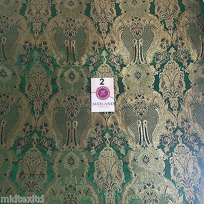 Indian Banarsi Gold Metallic Ornamental floral brocade fabric M373 Mtex 40" wide - Image 10