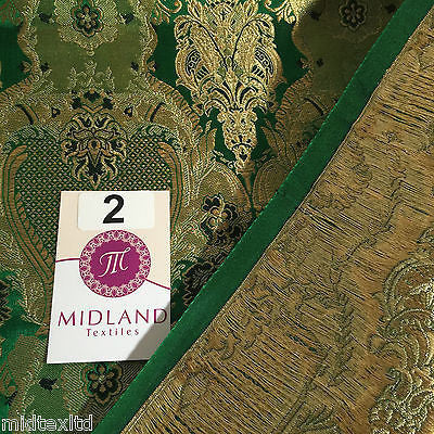 Indian Banarsi Gold Metallic Ornamental floral brocade fabric M373 Mtex 40" wide - Image 11