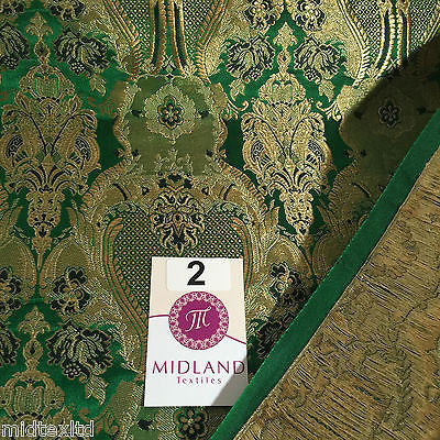 Indian Banarsi Gold Metallic Ornamental floral brocade fabric M373 Mtex 40" wide - Image 12