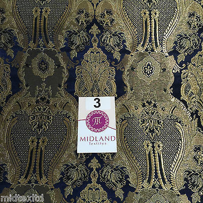 Indian Banarsi Gold Metallic Ornamental floral brocade fabric M373 Mtex 40" wide - Image 14