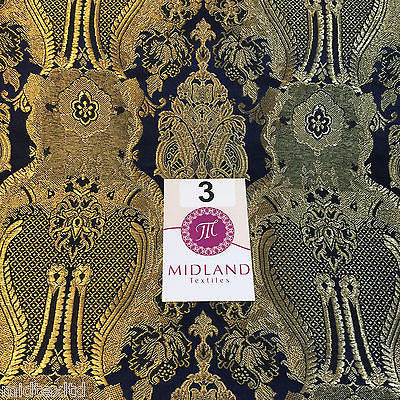 Indian Banarsi Gold Metallic Ornamental floral brocade fabric M373 Mtex 40" wide - Image 15