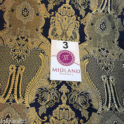 Indian Banarsi Gold Metallic Ornamental floral brocade fabric M373 Mtex 40" wide - Image 16