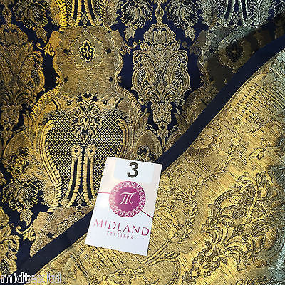 Indian Banarsi Gold Metallic Ornamental floral brocade fabric M373 Mtex 40" wide - Image 18