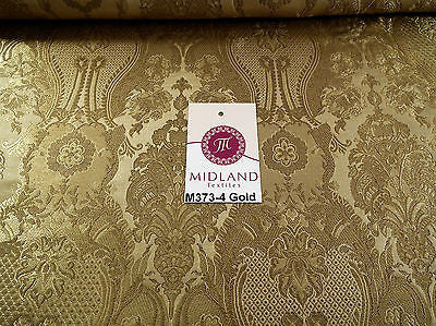 Indian Banarsi Gold Metallic Ornamental floral brocade fabric M373 Mtex 40" wide - Image 21