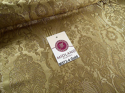 Indian Banarsi Gold Metallic Ornamental floral brocade fabric M373 Mtex 40" wide - Image 23