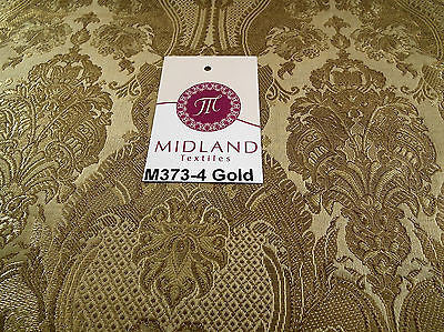 Indian Banarsi Gold Metallic Ornamental floral brocade fabric M373 Mtex 40" wide - Image 25