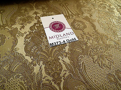 Indian Banarsi Gold Metallic Ornamental floral brocade fabric M373 Mtex 40" wide - Image 27
