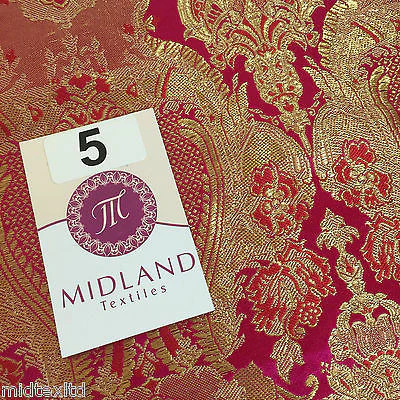 Indian Banarsi Gold Metallic Ornamental floral brocade fabric M373 Mtex 40" wide - Image 30