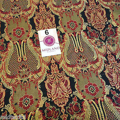 Indian Banarsi Gold Metallic Ornamental floral brocade fabric M373 Mtex 40" wide - Image 36