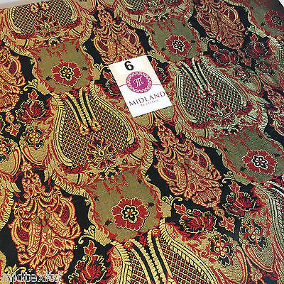 Indian Banarsi Gold Metallic Ornamental floral brocade fabric M373 Mtex 40" wide - Image 37