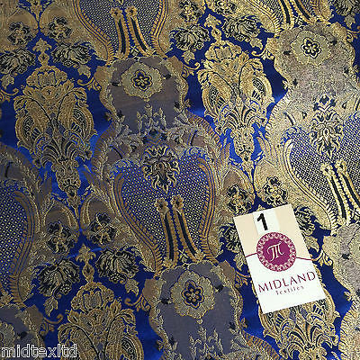 Indian Banarsi Gold Metallic Ornamental floral brocade fabric M373 Mtex 40" wide - Image 4