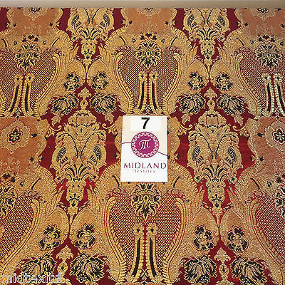 Indian Banarsi Gold Metallic Ornamental floral brocade fabric M373 Mtex 40" wide - Image 40