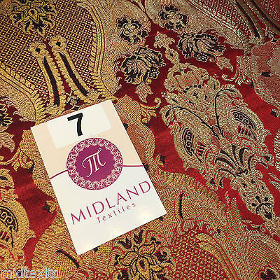 Indian Banarsi Gold Metallic Ornamental floral brocade fabric M373 Mtex 40" wide - Image 42