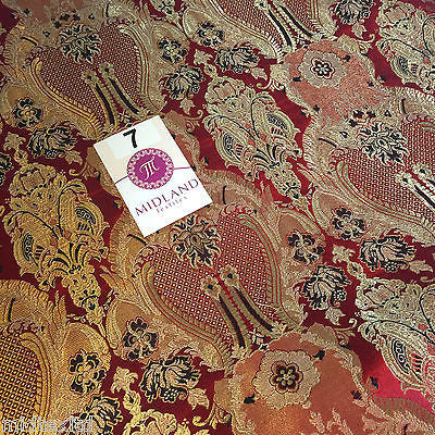 Indian Banarsi Gold Metallic Ornamental floral brocade fabric M373 Mtex 40" wide - Image 44