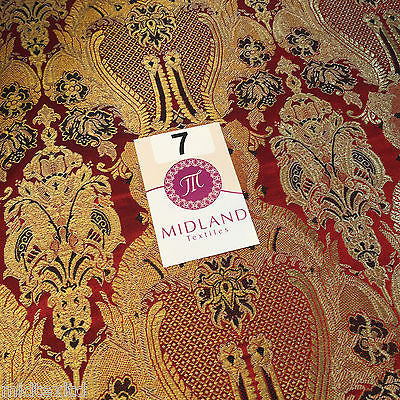 Indian Banarsi Gold Metallic Ornamental floral brocade fabric M373 Mtex 40" wide - Image 46