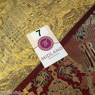 Indian Banarsi Gold Metallic Ornamental floral brocade fabric M373 Mtex 40" wide - Image 47