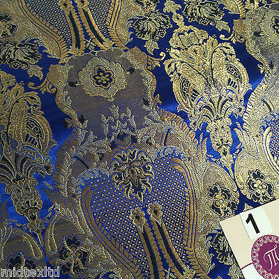 Indian Banarsi Gold Metallic Ornamental floral brocade fabric M373 Mtex 40" wide - Image 5