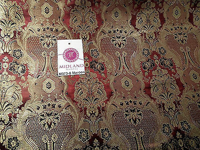 Indian Banarsi Gold Metallic Ornamental floral brocade fabric M373 Mtex 40" wide - Image 52