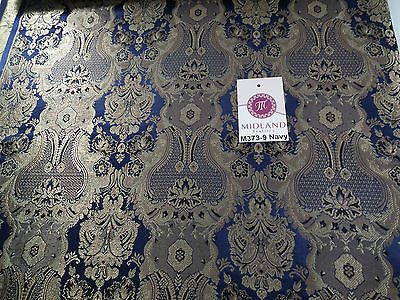 Indian Banarsi Gold Metallic Ornamental floral brocade fabric M373 Mtex 40" wide - Image 54