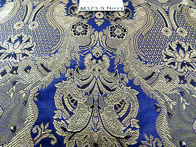 Indian Banarsi Gold Metallic Ornamental floral brocade fabric M373 Mtex 40" wide - Image 59
