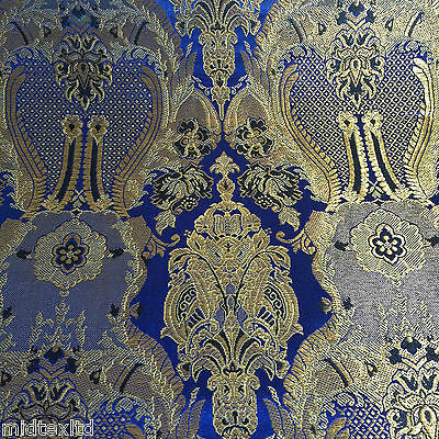 Indian Banarsi Gold Metallic Ornamental floral brocade fabric M373 Mtex 40" wide - Image 6