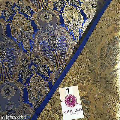 Indian Banarsi Gold Metallic Ornamental floral brocade fabric M373 Mtex 40" wide - Image 7