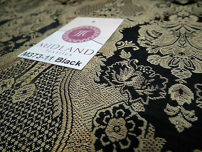 Indian Banarsi Gold Metallic Ornamental floral brocade fabric M373 Mtex 40" wide - Image 73
