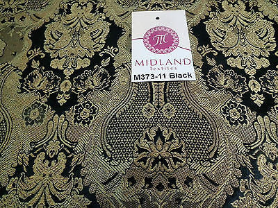 Indian Banarsi Gold Metallic Ornamental floral brocade fabric M373 Mtex 40" wide - Image 74