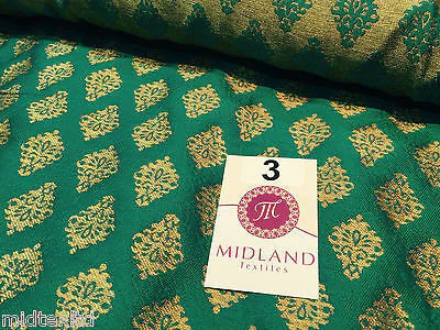 Indian Gold paisley flower banarsi metallic brocade fabric 44" M390 Mtex - Image 15