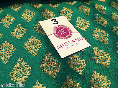 Indian Gold paisley flower banarsi metallic brocade fabric 44" M390 Mtex - Image 18