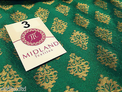 Indian Gold paisley flower banarsi metallic brocade fabric 44" M390 Mtex - Image 19