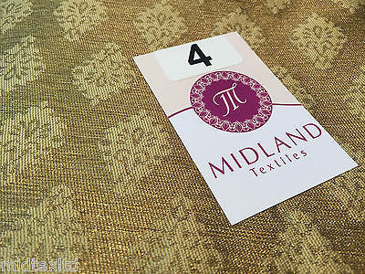 Indian Gold paisley flower banarsi metallic brocade fabric 44" M390 Mtex - Image 23