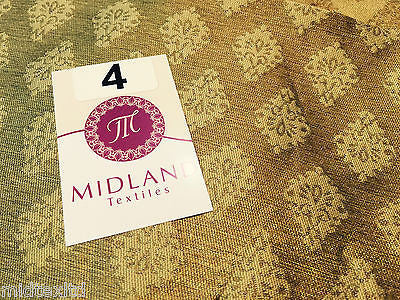 Indian Gold paisley flower banarsi metallic brocade fabric 44" M390 Mtex - Image 24