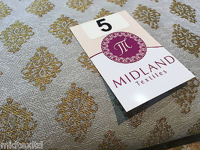 Indian Gold paisley flower banarsi metallic brocade fabric 44" M390 Mtex - Image 27