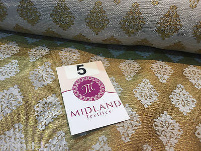 Indian Gold paisley flower banarsi metallic brocade fabric 44" M390 Mtex - Image 28