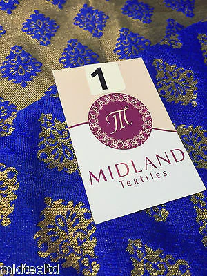 Indian Gold paisley flower banarsi metallic brocade fabric 44" M390 Mtex - Image 5