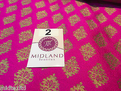 Indian Gold paisley flower banarsi metallic brocade fabric 44" M390 Mtex - Image 8