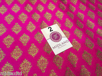Indian Gold paisley flower banarsi metallic brocade fabric 44" M390 Mtex - Image 9