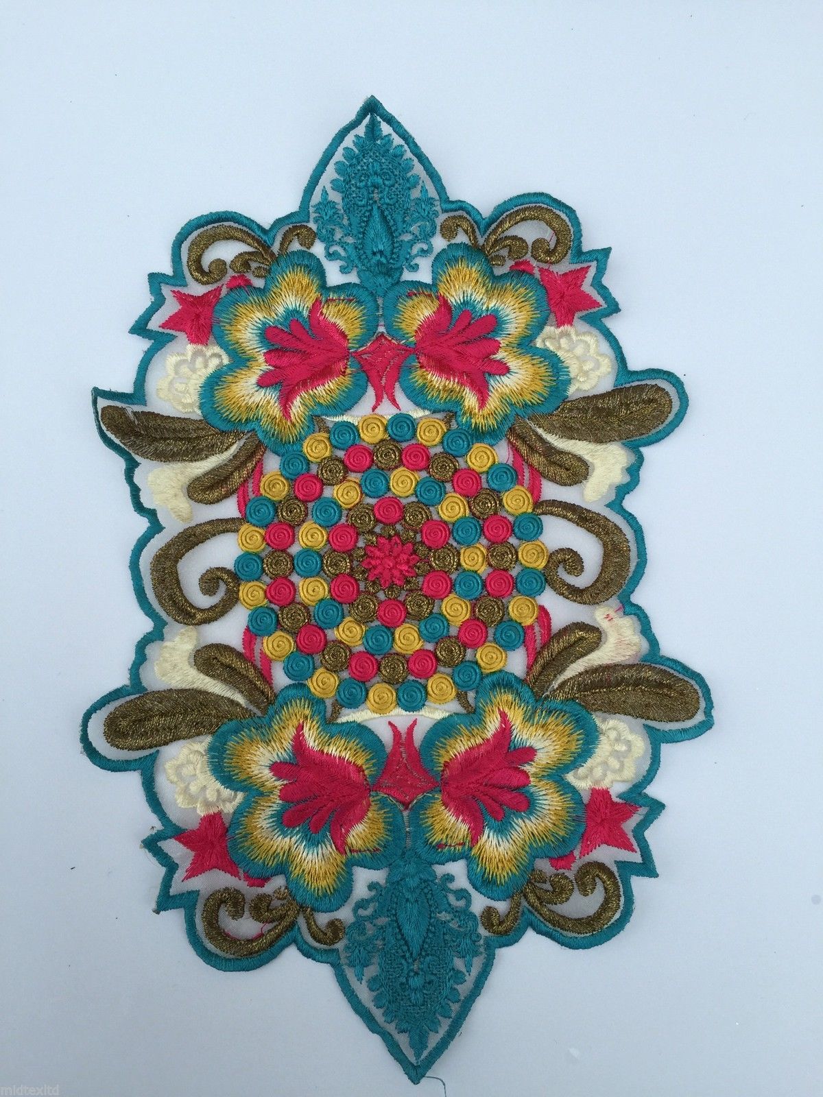 Indian Patch Floral Design Embroidered Quilting Dress Applique 1 Pc M355 - Image 27