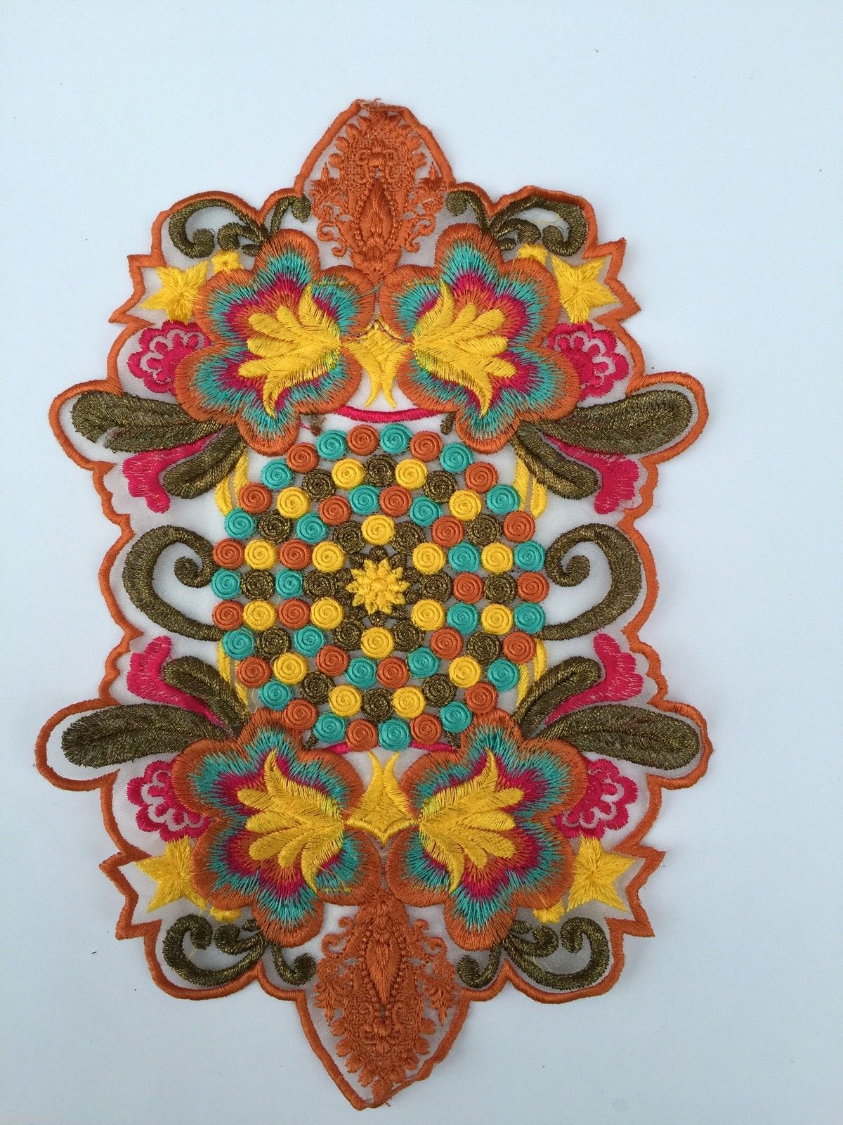 Indian Patch Floral Design Embroidered Quilting Dress Applique 1 Pc M355 - Image 30