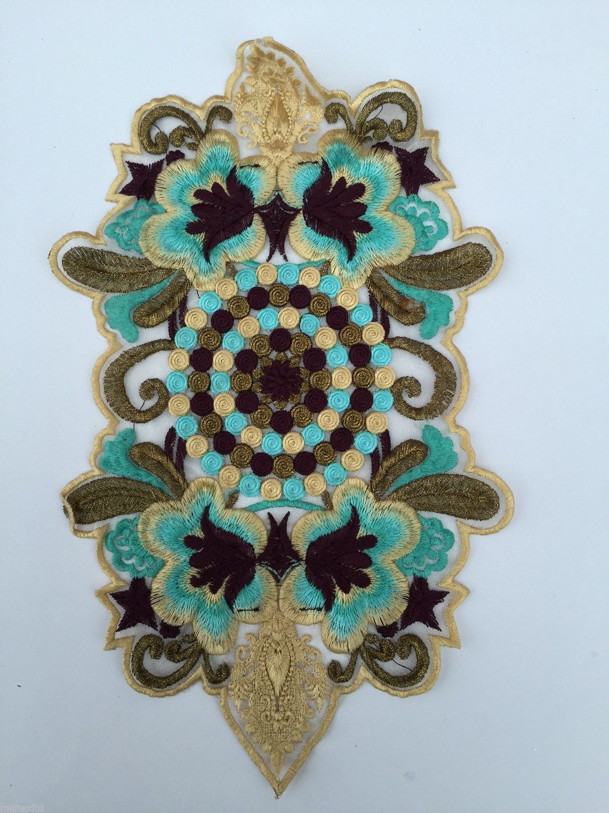 Indian Patch Floral Design Embroidered Quilting Dress Applique 1 Pc M355 - Image 33