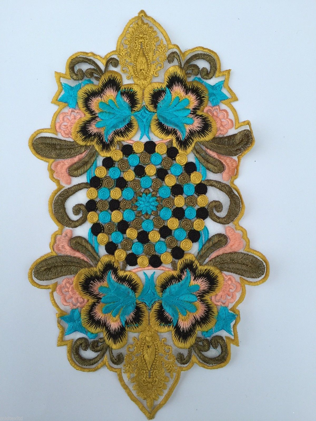 Indian Patch Floral Design Embroidered Quilting Dress Applique 1 Pc M355 - Image 35