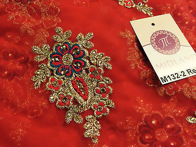 Indian Stone Embellished Embroidered Tulle net dress fabric 44" Wide M132 - Image 7