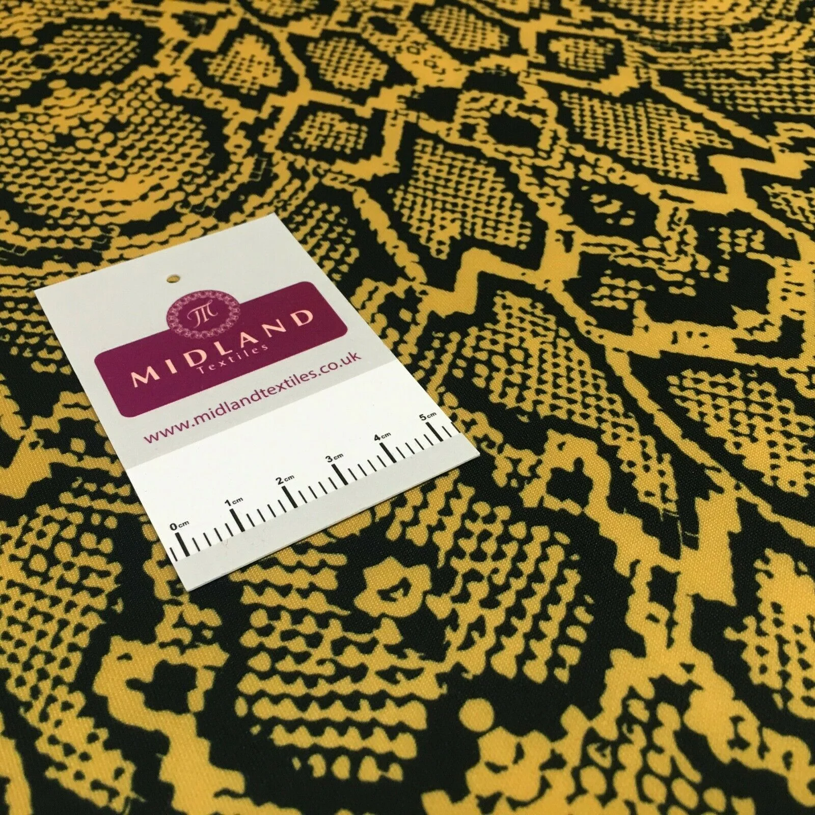 Indian Yellow Animal Print Scuba Dress Fabric M1526 - Image 3