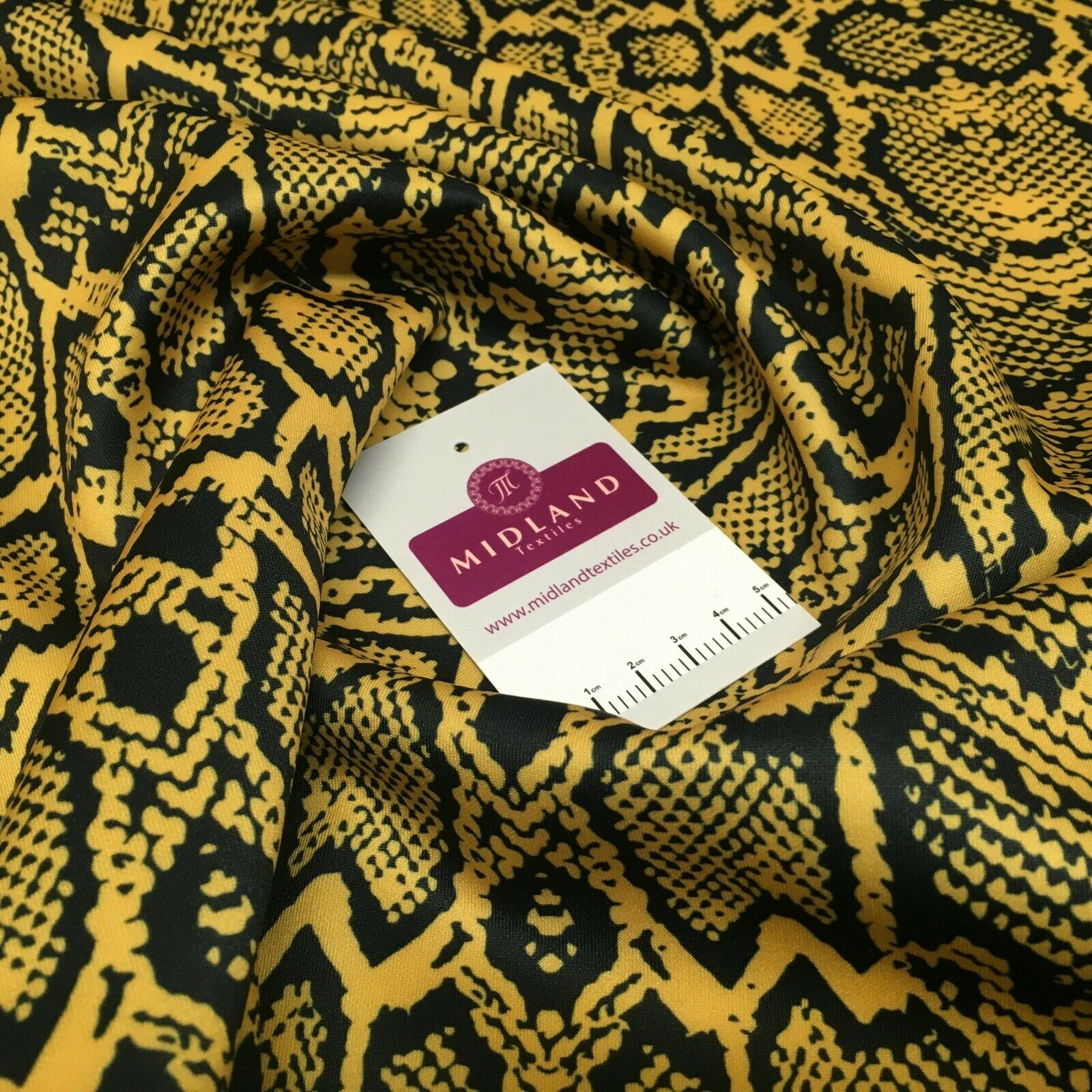 Indian Yellow Animal Print Scuba Dress Fabric M1526 - Image 6
