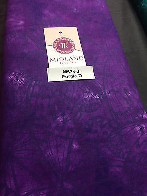 Large Butterfly Melody Print 100% Cotton Fabric 44" M526 - Image 12