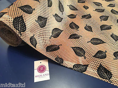 Leaf Print Spandex Velvet Sequinned - 2 way stretch Fabric-58" M16-16 Mtex - Image 11