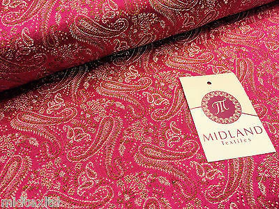 Metallic Paisley brocade Banarsi fabric 44" Wide M248 Mtex - Image 10