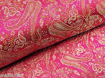 Metallic Paisley brocade Banarsi fabric 44" Wide M248 Mtex - Image 11